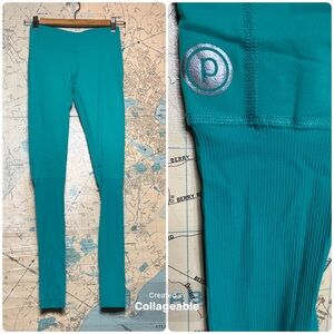 pure barre x Splits59 Ribbed Teal Yoga Leggings, XS